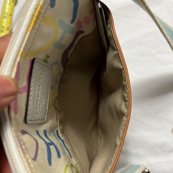Coach multi color crossbody bag with long adjustable strap good used - Picture 8 of 10
